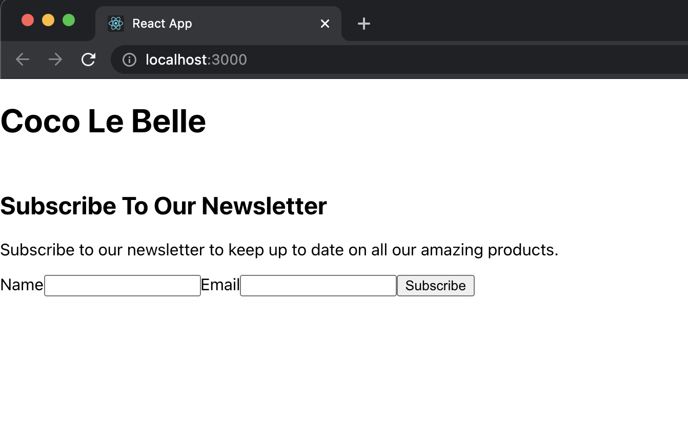 Subscribe to newletter component before adding the Stack